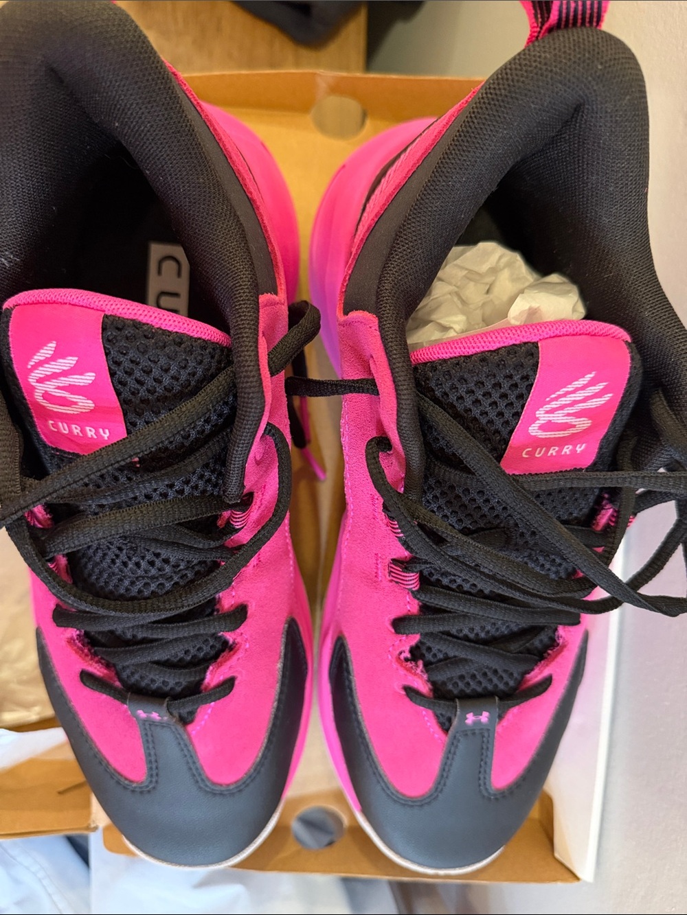 Curry Pink and Black Women's Basketball Sneakers
